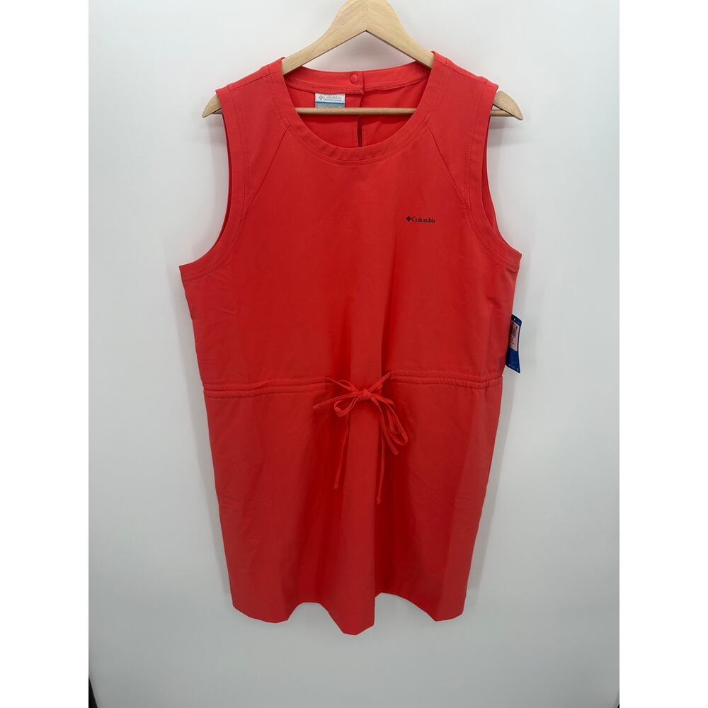 Columbia Omni Shield Bogata Bay Sleeveless Athletic Dress Women XL Salmon Hiking
